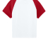 Bella + Canvas 1201 Ladies' Micro Ribbed Raglan Ba in White/ red