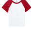 Bella + Canvas 1201 Ladies' Micro Ribbed Raglan Ba in White/ red