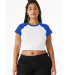 Bella + Canvas 1201 Ladies' Micro Ribbed Raglan Ba in White/ true royal