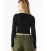 Bella + Canvas 1501 Ladies' Micro Ribbed Long Slee in Solid blk blend