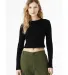 Bella + Canvas 1501 Ladies' Micro Ribbed Long Slee in Solid blk blend