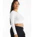 Bella + Canvas 1501 Ladies' Micro Ribbed Long Slee in Solid wht blend