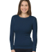 Bayside Apparel 3420 Junior Long-Sleeve Thermal Sh in Navy