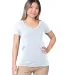 Bayside Apparel 5875 Ladies' Fine Jersey V-Neck T- in White
