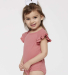 Rabbit Skins 4439 Infant Flutter Sleeve Bodysuit in Mauvelous