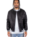Shaka Wear SHVBJ Men's Varsity Bomber Jacket in Black