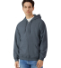 Gildan SF600 Unisex Softstyle Fleece Hooded Sweats in Dark heather
