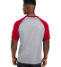 Team 365 TT62 Unisex Zone Colorblock Raglan T-Shir in Athletic heather/ sport red