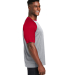 Team 365 TT62 Unisex Zone Colorblock Raglan T-Shir in Athletic heather/ sport red