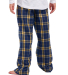 Boxercraft BY6624 Youth Polyester Flannel Pant in Navy/ gold