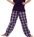 Boxercraft BY6624 Youth Polyester Flannel Pant in Purple/ white