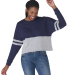Boxercraft BW3515 Ladies' Cropped Retro Pom Pom Je in Navy/ oxford