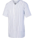 Augusta Sportswear 1685 Unisex Pin Stripe Baseball in White/ navy