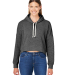 J America 8853 Ladies' Triblend Cropped Hooded Swe in Grey triblend