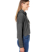J America 8853 Ladies' Triblend Cropped Hooded Swe in Grey triblend
