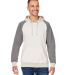 J America 8886 Unisex Vintage Tricolor Hooded Swea in Antique white/ smoke