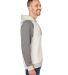 J America 8886 Unisex Vintage Tricolor Hooded Swea in Antique white/ smoke