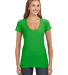 J America 8169 Ladies' V-Neck Slub T-Shirt in Lime