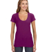 J America 8169 Ladies' V-Neck Slub T-Shirt in Very berry