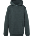 J America 8880 Youth Triblend Pullover Hooded Swea in Black triblend