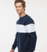 J America 8646 Unisex Varisity Fleece Crew in Navy