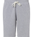 J America 8855 Unisex Triblend Fleece Short in Grey triblend