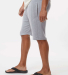 J America 8855 Unisex Triblend Fleece Short in Grey triblend