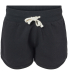 J America 8856 Ladies' Triblend Fleece Short in Black solid
