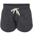 J America 8856 Ladies' Triblend Fleece Short in Black triblend