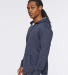 LA T 6936 Adult Vintage Wash Fleece Hooded Sweatsh in Washed navy