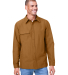 Harriton M72 Unisex Flex Twill Overshirt in Duck brown