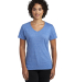 Jerzees 88WV Ladies' Snow Heather V-Neck T-Shirt in Royal