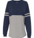 Boxercraft T14 Women's Jersey Pom Pom Long Sleeve  in Navy/ oxford