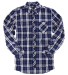 Boxercraft F50 Women's Flannel Shi in Navy/ silver