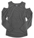 Boxercraft T31 Women's Cold Shoulder Long Sleeve T in Granite