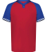 Augusta Sportswear 6905 Men's Cutter Henley Jersey in Scarlet/ royal