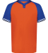 Augusta Sportswear 6906 Youth Cutter Henley Jersey in Orange/ royal