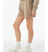 Bella + Canvas 3787 Women's Cutoff Fleece Shorts in Tan