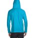 Gildan 987 Men's Softstyle Lightweight Hooded Long in Caribbean blue/ dark grey