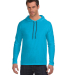 Gildan 987 Men's Softstyle Lightweight Hooded Long in Caribbean blue/ dark grey