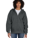 Hanes F280 Unisex Ultimate Cotton® Full-Zip Hoode in Charcoal heather