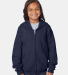 Hanes P480 Youth EcoSmart® Full-Zip Hooded Sweats in Navy
