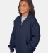 Hanes P480 Youth EcoSmart® Full-Zip Hooded Sweats in Navy