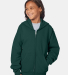 Hanes P480 Youth EcoSmart® Full-Zip Hooded Sweats in Deep forest