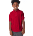 Hanes 054Y Youth Ecosmart® Jersey Polo in Deep red