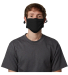Hanes MKPKPR 2-Ply Polyester Pocket Face Mask in Black