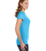 J America 8138 Women’s Glitter T-Shirt in Maui blue/ silver