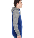 J America 8612 Men's Colorblocked Cosmic Fleece Ho in Navy/ charcoal fleck