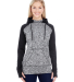 J America 8618 Women’s Colorblocked Cosmic Fleec in Charcoal fleck/ black