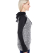 J America 8618 Women’s Colorblocked Cosmic Fleec in Charcoal fleck/ black